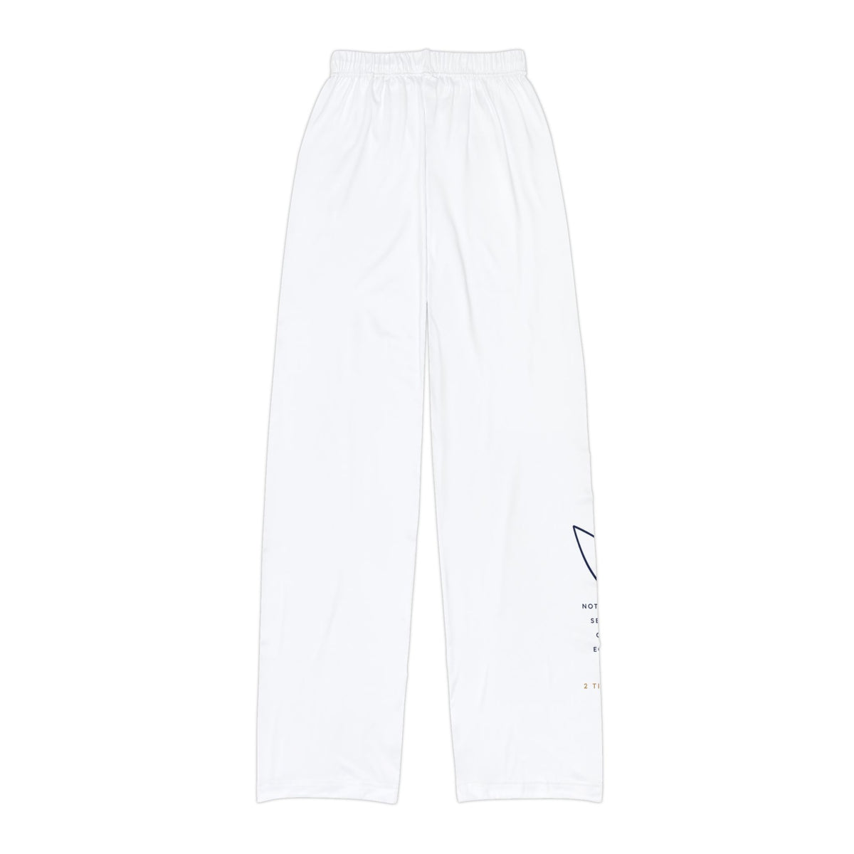 Kids Pants — White Relaxed loose with Jesus Script Accent